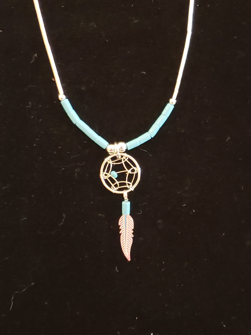 TURQUOISE DREAMCATCHER NECKLACE & EARRING SET