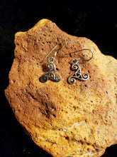 Load image into Gallery viewer, CELTIC EARRINGS - STERLING SILVER - TRISKELE
