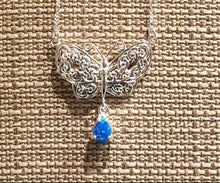 Load image into Gallery viewer, BLUE OPAL BUTTERFLY NECKLACE
