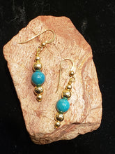 Load image into Gallery viewer, TURQUOISE GOLD FILLED EARRINGS
