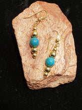 Load image into Gallery viewer, TURQUOISE GOLD FILLED EARRINGS
