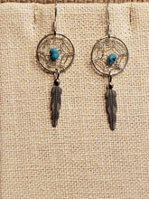 Load image into Gallery viewer, TURQUOISE DREAMCATCHER EARRINGS  - 14 MM
