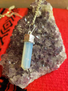 OPALITE POINT NECKLACE  - 24" CHAIN