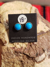 Load image into Gallery viewer, TURQUOISE MINI POST EARRINGS  - 6 MM
