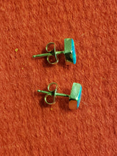 Load image into Gallery viewer, BLUE OPAL MINI POST EARRINGS  - 7 MM X 5 MM
