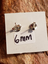 Load image into Gallery viewer, GARNET MINI POST EARRINGS  - 6MM ROUND
