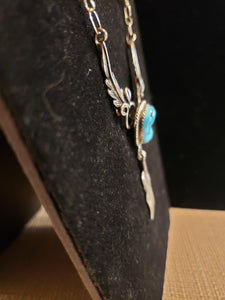 TURQUOISE NECKLACE  - ATTACHED CHAIN 18"