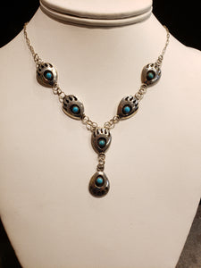 TURQUOISE BEAR PAW NECKLACE & EARRINGS- LETA PARKER