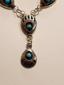 TURQUOISE BEAR PAW NECKLACE & EARRINGS- LETA PARKER