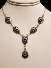 Load image into Gallery viewer, TURQUOISE BEAR PAW NECKLACE &amp; EARRINGS- LETA PARKER
