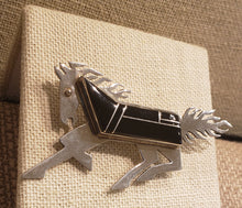 Load image into Gallery viewer, HORSE PIN - NAVAJO JET INLAY
