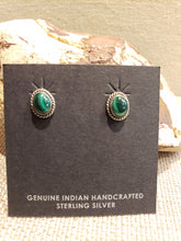 Load image into Gallery viewer, MALACHITE MINI POST EARRINGS
