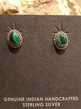 Load image into Gallery viewer, MALACHITE MINI POST EARRINGS
