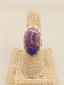 PURPLE COPPER TURQUOISE RING SIZE 8