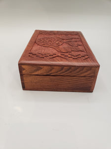 CARVED WOODEN BOX - DREAMCATCHER