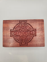 Load image into Gallery viewer, CARVED WOODEN BOX - CELTIC CROSS
