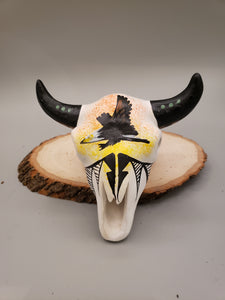 EAGLE HANDPAINTED SKULL POTTERY - PHILIP NEZ