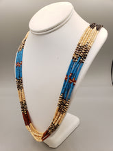 Load image into Gallery viewer, MULTI STRAND TURQUOISE, SHELL &amp; CORAL HEISHI NECKLACE - LINDA LEE
