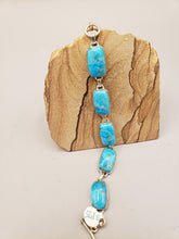 Load image into Gallery viewer, TURQUOISE RECTANGLE LINK STYLE BRACELET
