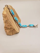 Load image into Gallery viewer, TURQUOISE RECTANGLE LINK STYLE BRACELET

