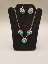 Load image into Gallery viewer, KINGMAN TURQUOISE NECKLACE &amp; EARRING SET
