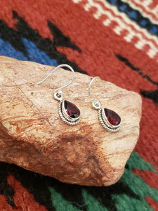 GARNET TEARDROP EARRINGS