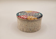 Load image into Gallery viewer, FLOWER OF LIFE SOAPSTONE BOX - ROUND
