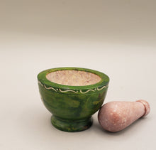 Load image into Gallery viewer, TREE OF LIFE  MORTAR &amp; PESTLE - GREEN SOAPSTONE
