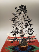 Load image into Gallery viewer, BLACK TOURMALINE GEMSTONE TREE - WOOD BASE
