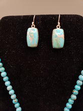 Load image into Gallery viewer, TURQUOISE SQUARE PENDANT ON 6MM BEADS
