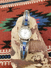 Load image into Gallery viewer, LAPIS &amp; DENIM LAPIS INLAY WATCH - CALVIN BEGAY
