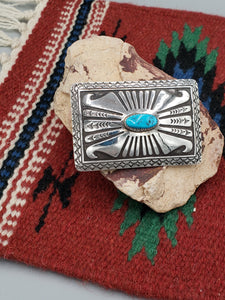 TURQUOISE BELT BUCKLE - HARVEY BEGAY