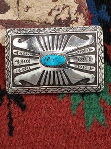 TURQUOISE BELT BUCKLE - HARVEY BEGAY