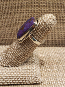 PURPLE COPPER TURQUOISE RING - SIZE 5