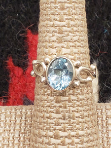 BLUE TOPAZ RING - SIZE 7 - OVAL