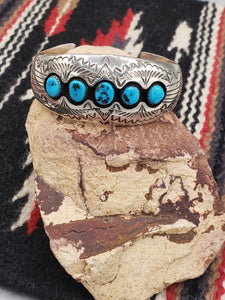 TURQUOISE CUFF BRACELET  - SLEEPING BEAUTY- PAMELA BENNALY