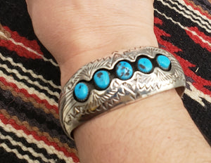 TURQUOISE CUFF BRACELET  - SLEEPING BEAUTY- PAMELA BENNALY