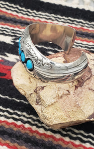 TURQUOISE CUFF BRACELET  - SLEEPING BEAUTY- PAMELA BENNALY