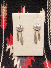 Load image into Gallery viewer, STERLING SILVER SHIELD FEATHER EARRINGS
