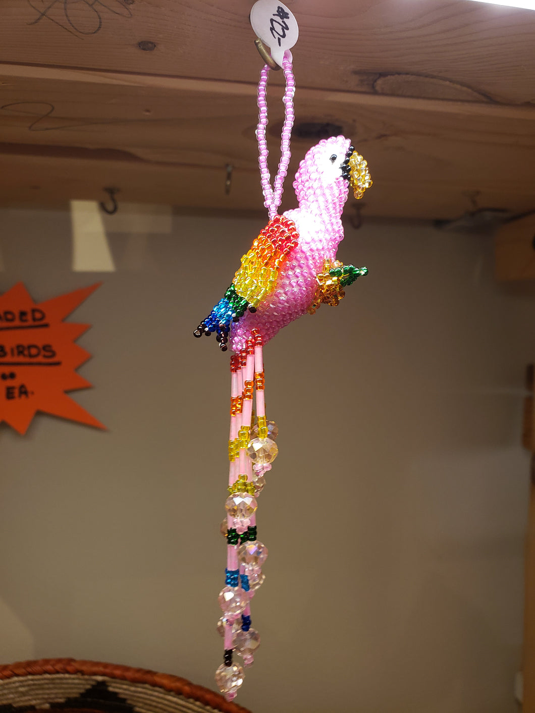 BEADED HANGING PARROT ORNAMENTS