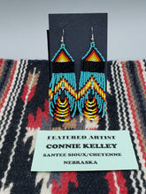Load image into Gallery viewer, BEADED LOOPED EARRINGS - TURQUOISE -CONNIE KELLEY
