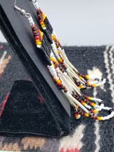 Load image into Gallery viewer, PORCUPINE QUILL &amp; BEADED EARRINGS - BROWN- CONNIE KELLEY
