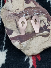Load image into Gallery viewer, COFFIN EARRINGS - COPPER -  HANDCRAFTED
