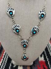 Load image into Gallery viewer, TURQUOISE BEAR PAW NECKLACE &amp; EARRINGS- LETA PARKER
