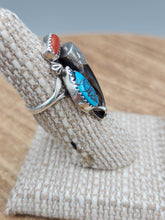 Load image into Gallery viewer, TURQUOISE  &amp; CORAL RING - SIZE 6.75
