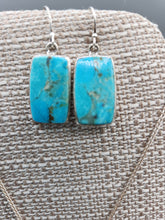Load image into Gallery viewer, TURQUOISE RECTANGLE PENDANT &amp; EARRINGS
