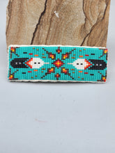Load image into Gallery viewer, BEADED BARRETTE - TURQUOISE - LEONA BROWN
