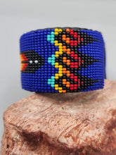 Load image into Gallery viewer, BEADED CUFF BRACELET - BLUE - DWIGHT NATHANIEL
