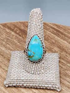 TURQUOISE RING - SIZE 10.5 - PEAR SHAPED