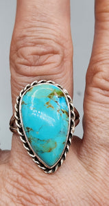 TURQUOISE RING - SIZE 10.5 - PEAR SHAPED